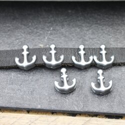 10 Anchor Slider Beads, dark silver