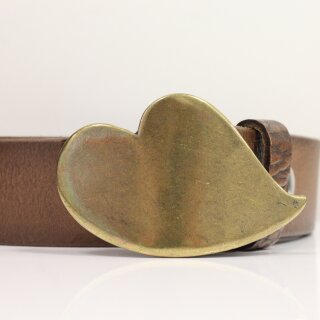 Belt buckle melting Heart, Antique Gold