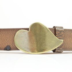 Belt buckle melting Heart, Antique Gold