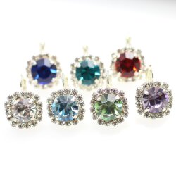 Crystal Earrings, lever back rhinestone earrings 10 mm Swarovski Crystal Earrings Handmade in Germany