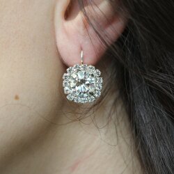 Crystal Earrings, lever back rhinestone earrings 10 mm Swarovski Crystal Earrings Handmade in Germany