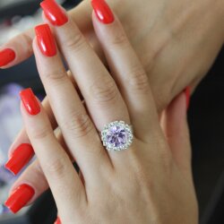 Kristal Ring mit 10 mm Swarovski Steine – Silber Ring Handgefertigt in Deutschland