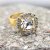 Rhinestone Ring mit 10 mm Swarovski Crystal, Gold Cocktail Crystal Ring