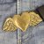 Antique Brass Belt Buckle Heart with wings Buckle