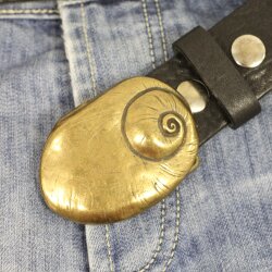 Design Gürtelschnalle Schneckchen, Buckle Wechselschließe Gürtelschließe, altmessing