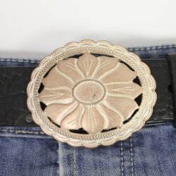 Design Belt Buckle, Rose Perlmutt, Western Belt Buckle