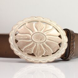 Design Belt Buckle, Rose Perlmutt, Western Belt Buckle