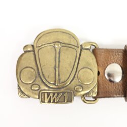 Volkswagen Beetle Belt Buckle, 1980s, Design Belt Buckle, Antique Brass