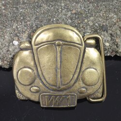 Volkswagen Beetle Belt Buckle, 1980s, Design Belt Buckle, Antique Brass