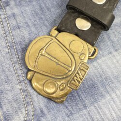 Volkswagen Beetle Belt Buckle, 1980s, Design Belt Buckle, Antique Brass