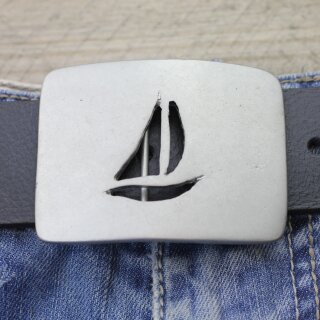 Sailboat belt buckle, Design Belt Buckle, Silver Grey