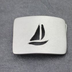 Sailboat belt buckle, Design Belt Buckle, Silver Grey