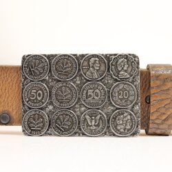 Gürtelschnalle Pfennigmünzen, Münzen Gürtelschnalle Buckle Münze Pfennig Geld, Gürtelschließe 4 cm