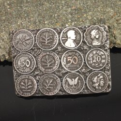 Gürtelschnalle Pfennigmünzen, Münzen Gürtelschnalle Buckle Münze Pfennig Geld, Gürtelschließe 4 cm