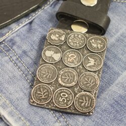 Gürtelschnalle Pfennigmünzen, Münzen Gürtelschnalle Buckle Münze Pfennig Geld, Gürtelschließe 4 cm