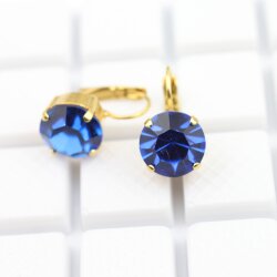 Ohrring Fassung für Swarovski 10 mm Chatons und 10 Rivoli Swarovski Kristalle