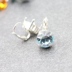 Ohrring Fassung für Swarovski 10 mm Chatons und 10 Rivoli Swarovski Kristalle