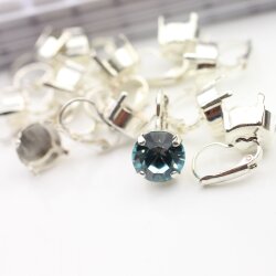 Ohrring Fassung für Swarovski 10 mm Chatons und 10 Rivoli Swarovski Kristalle