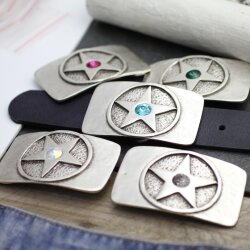 Star Belt Buckle Base for Swarovski Crystal  Rivoli 12 mm Western Design