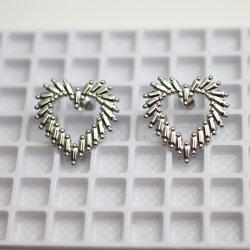 Stainless Steel Heart Earrings, 100% waterproof jewelry Silver Heart Stud Earrings, Minimalist Earrings, Steel Stud Earrings,