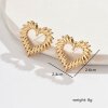 Stainless Steel Heart Earrings, 100% waterproof jewelry 18 K yellow gold-plated stainless steel