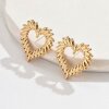 Stainless Steel Heart Earrings, 100% waterproof jewelry 18 K yellow gold-plated stainless steel