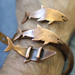 1 Shark Slider Bracelet Findings, Connector for Leather...