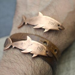 1 Shark Slider Bracelet Findings, Connector for Leather...