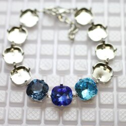 Bracelet bezel settings for Swarovski 12mm Cushion...