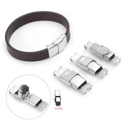 1 Piece Stainless Steel Clasp for 5x2 mm Leather and Leather Bracelets, 25x7 mm