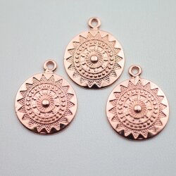 5 Pieces Mandala Pendant in rose gold – 22mm,...