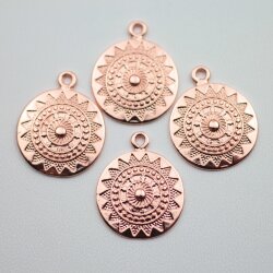 5 Pieces Mandala Pendant in rose gold – 22mm,...