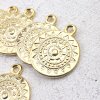 5 Pieces Mandala Pendant in gold – 22mm, Boho-Style Jewelry Piece