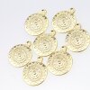 5 Pieces Mandala Pendant in gold – 22mm, Boho-Style Jewelry Piece