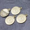 5 Pieces Mandala Pendant in gold – 22mm, Boho-Style Jewelry Piece