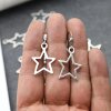 10 pc Star Pendants in Antique Silver - Zamak for DIY Earrings & Necklaces | Wholesale Jewelry Supplies