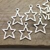 10 pc Star Pendants in Antique Silver - Zamak for DIY Earrings & Necklaces | Wholesale Jewelry Supplies