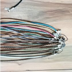 4mm Braided Leather Cord Necklace, Sterling Silver Plated Ends, Lobster Clasp