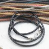 4mm Braided Leather Cord Necklace, Sterling Silver Plated Ends, Lobster Clasp