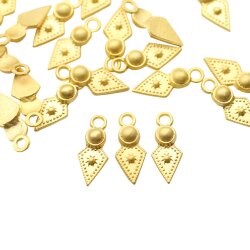 5 pcs Matte Gold-Plated Spear Tribal Pendants for Jewelry...