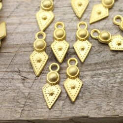 5 pcs Matte Gold-Plated Spear Tribal Pendants for Jewelry...