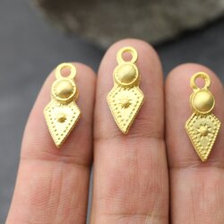 5 pcs Matte Gold-Plated Spear Tribal Pendants for Jewelry Making, Ethnic Charms for DIY Necklaces and Earrings