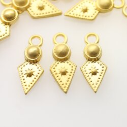 5 pcs Matte Gold-Plated Spear Tribal Pendants for Jewelry Making, Ethnic Charms for DIY Necklaces and Earrings