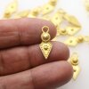 5 pcs Matte Gold-Plated Spear Tribal Pendants for Jewelry Making, Ethnic Charms for DIY Necklaces and Earrings