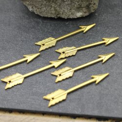 3 Pcs Tribal Arrow Charms, Statement Matte Gold Ethnic Pendants for DIY Necklaces & Earrings