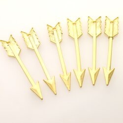 3 Stk. Stammes-Pfeil Charm, Matter Goldener Messing Anhänger, Ethnische Charms für DIY Halsketten und Ohrringe