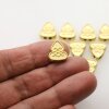 4 Pcs. Matte Gold Triangle Pendant & Bead, Reversible Geometric Charm, DIY Jewelry Supply