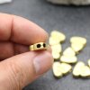 4 Pcs. Matte Gold Triangle Pendant & Bead, Reversible Geometric Charm, DIY Jewelry Supply