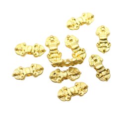 5 Pcs. Small Matte Gold Vajra Pendant or Bead, Sacred...