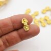 5 Pcs. Small Matte Gold Vajra Pendant or Bead, Sacred Symbol Component, Meditation Jewelry Findings